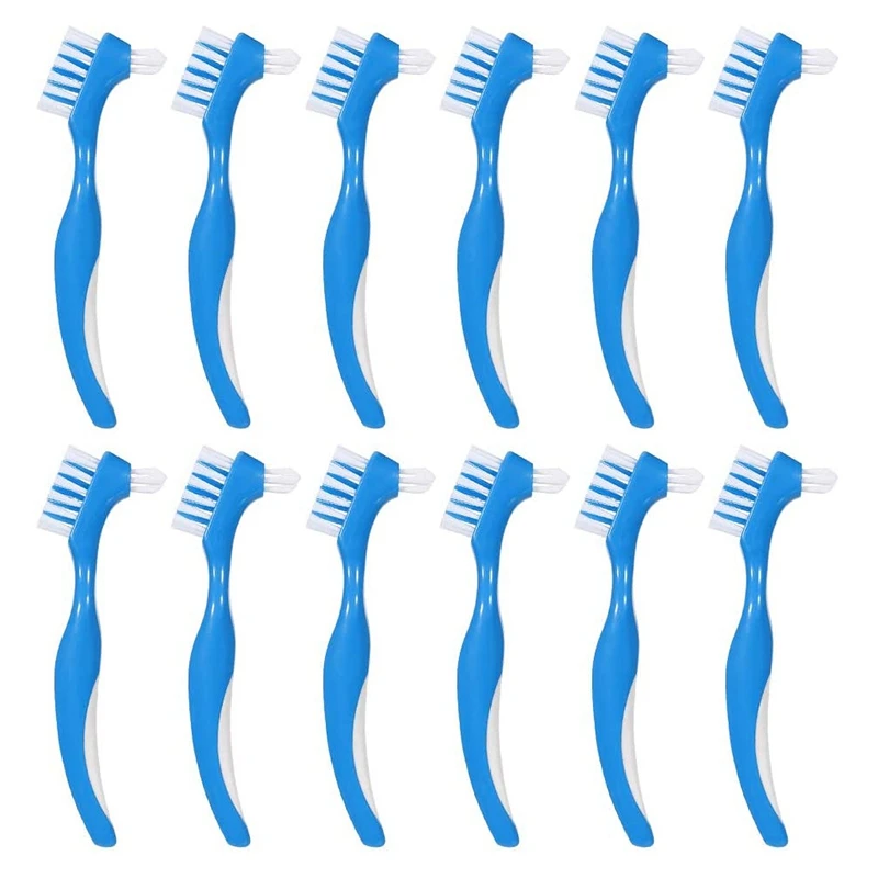 

Набор из 12 щетка для зубных протезов жесткий протез щеточка для чистки искусственных зубов щетка Зубная щётка