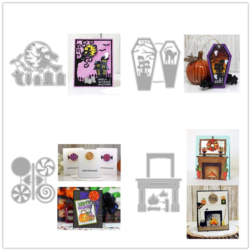 

Новинка 2020, металлические штампы для резки и скрапбукинга, для изготовления бумаги, серии на Хэллоуин, рамка для тиснения, открыток, без штам...