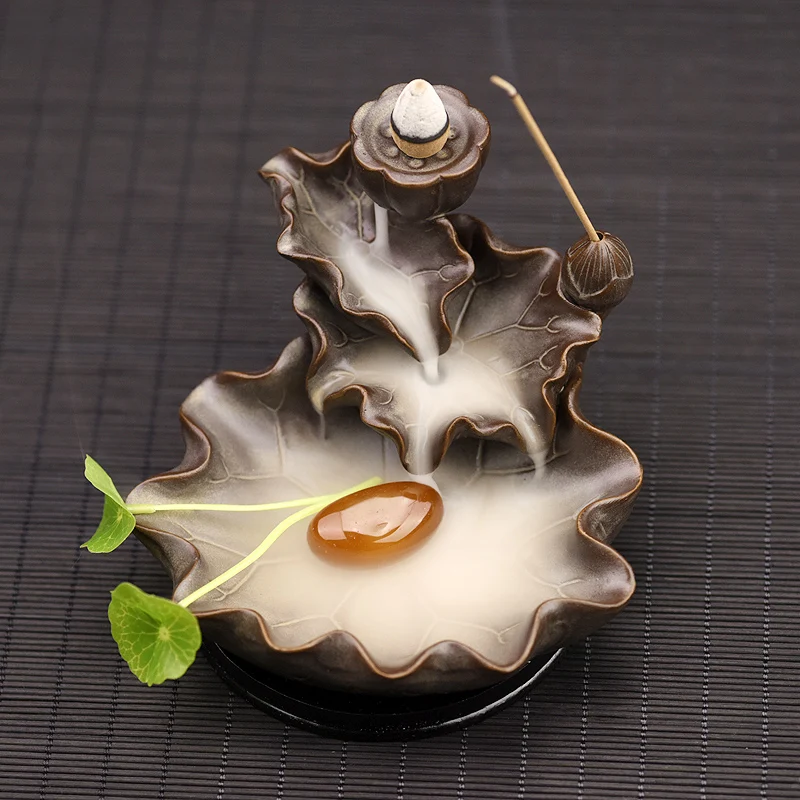 

Portable Candle Ceramic Incense Burner Backflow Fountain Incense Burner Home Smoke Bruciatore Incenso Home Decoration EA6XXL