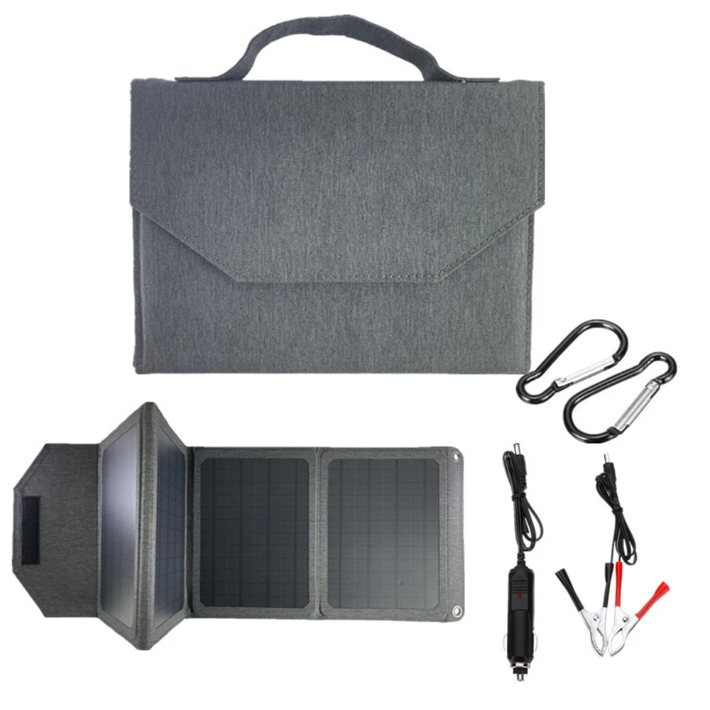 

40W Solar Panels Portable Folding Foldable Waterproof Dual 12V/5V USB Solar Panel Charger Power Bank for iPad Smartphones