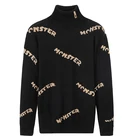 Мужская Толстая водолазка Varsanol, вязаный свитер, зимняя одежда, пуловеры оверсайз с надписью, черные свитеры для мужчин в стиле Харадзюку