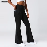 antibom high waist wide leggings yoga pants womens fitness hip lifting elastic sports running pants quick dry soft spandex