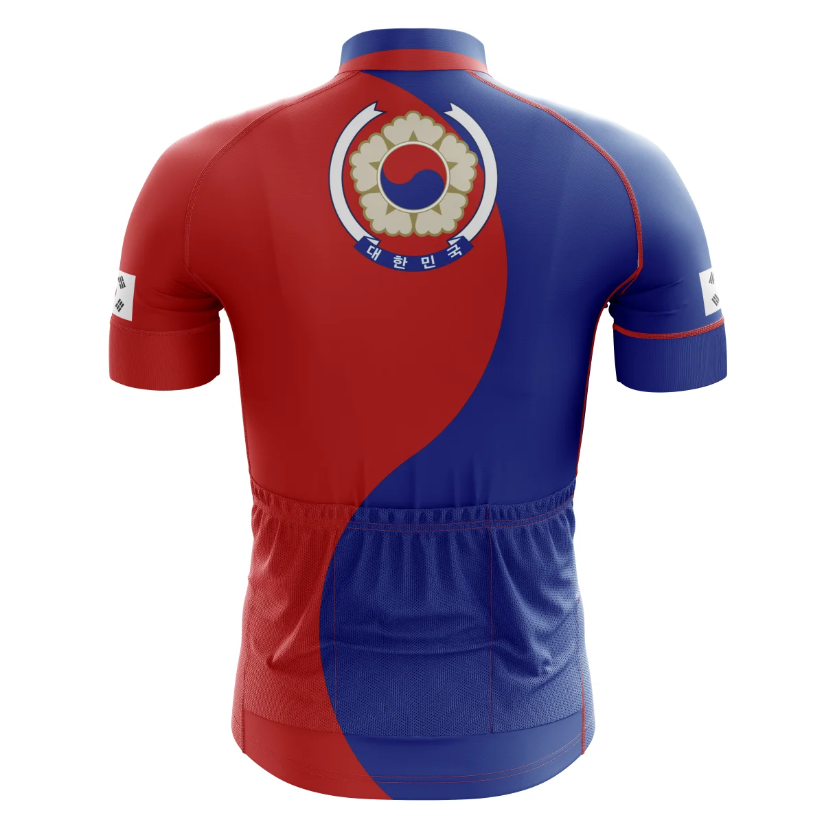 Мужская велосипедная майка в Корейском стиле с круглым вырезом красно-синяя