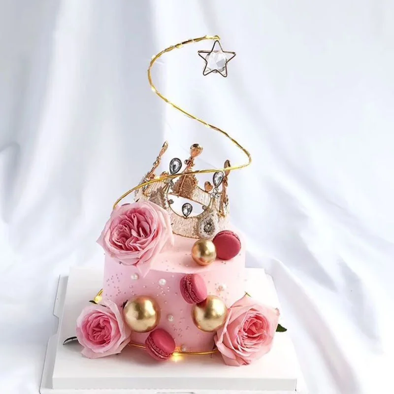 

Changeable Star Diamond Crystal Hoop Fairy Material Package Birthday and Holiday Baking Plug In Cake Decoration
