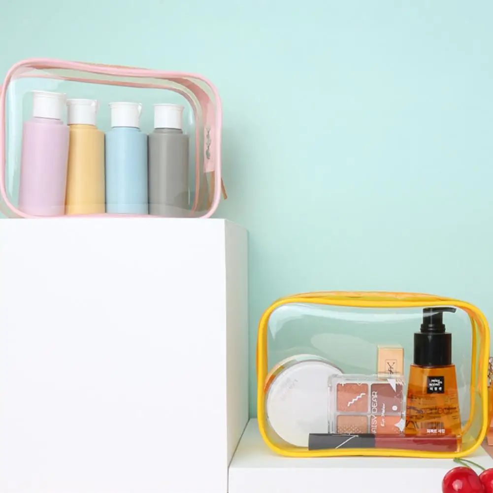 

PVC Transparent Cosmetic Bag Zipper Clear Makeup Bags Beauty Case Make Up Organizer Storage Bath Toiletry Wash Bag
