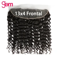 13x4 frontal deep wave closure pre plucked natural color remy human hair extension 13x4 lace frontal closure