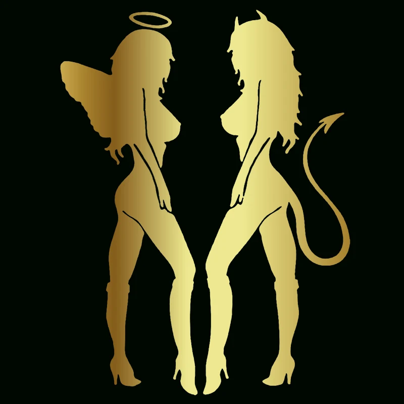 Наклейка на машину DecalsMe с ангелом дьяволом сексуальной девушкой виниловая