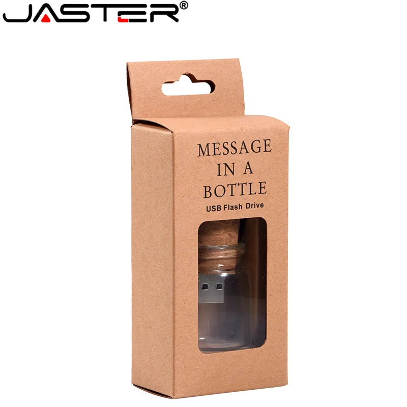 

JASTER Stylish creative Drift bottle + cork USB flash drive USB 2.0 4GB 8GB 16GB 32GB 64GB Photography Memory storage U disk