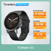 ticwatch e3 wear os smartwatch man snapdragon 4100 8gb rom 21 sports modes ip68 waterproof google pay smart watch