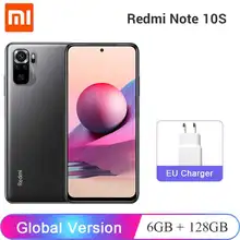 Xiaomi – Smartphone Redmi Note 10S, 6 go, 128 go, Quad caméra, écran AMOLED 6.43 pouces, Super chargeur 33W, téléphone portable G95 Mi, Stock réel en BR  (1)