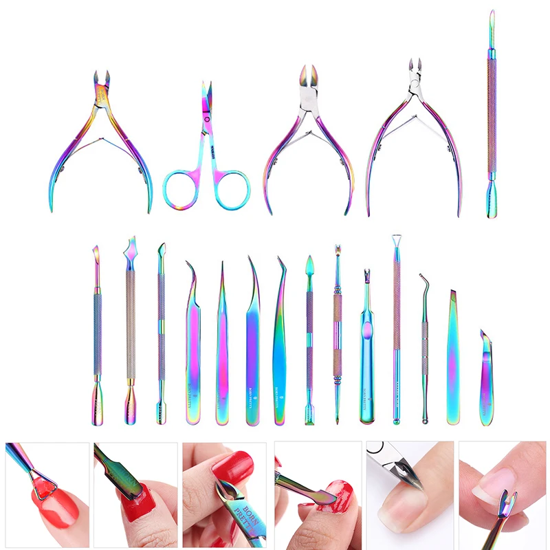BORN PRETTY Nail Nipper Cutters Stainless Steel Nail Clipper Colorful Tweezer Clipper Dead Skin Remover Edge Cutter Nail Tool