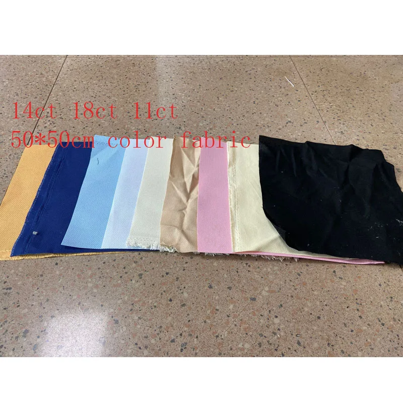 

TT TOP 9colors 50*50cm 1pcs/color 18CT/14ct/11ct colorfully cross stitch Aida canvas fabric embroidery canvas