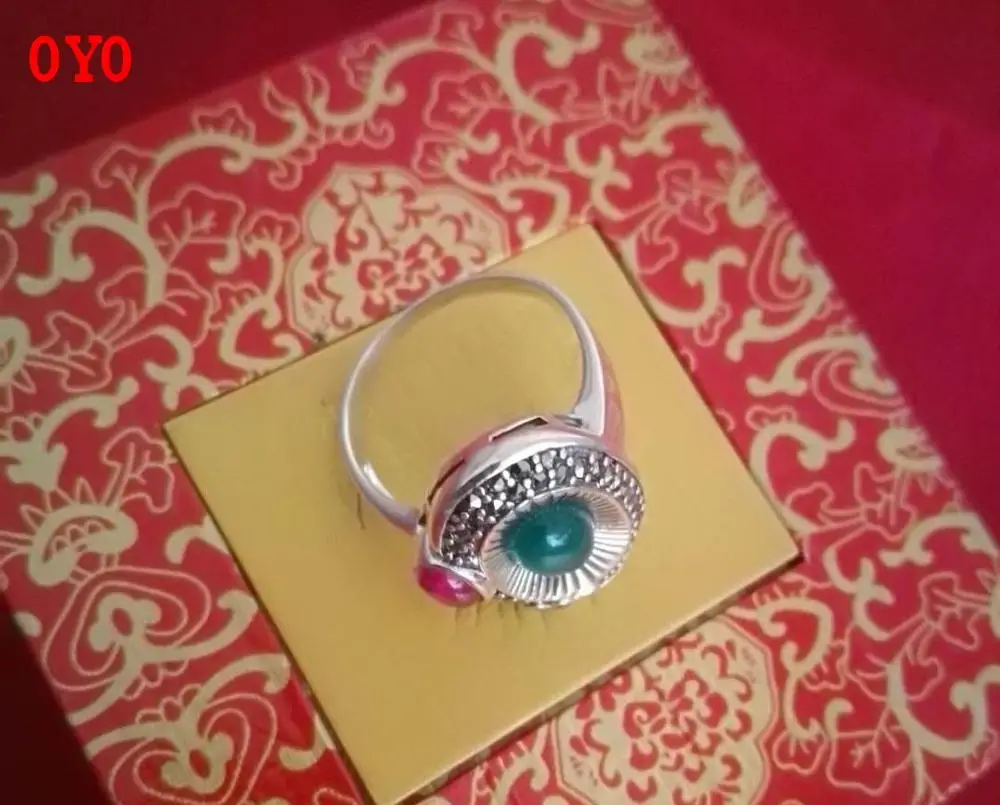 Женское серебряное кольцо с черизопразом в стиле ретро из 100% серебра натуральным