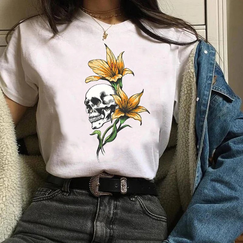 Женская одежда с графическим черепом 90 х Модная Повседневная стильная женская