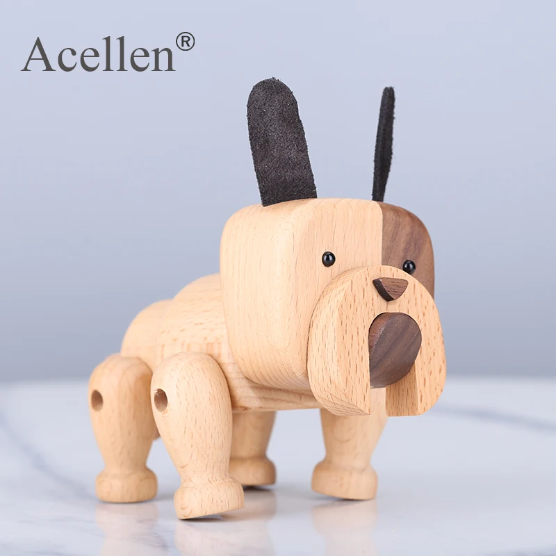 Скандинавский Деревянный Французский бульдог статуя Хоббит статуэтки домашний