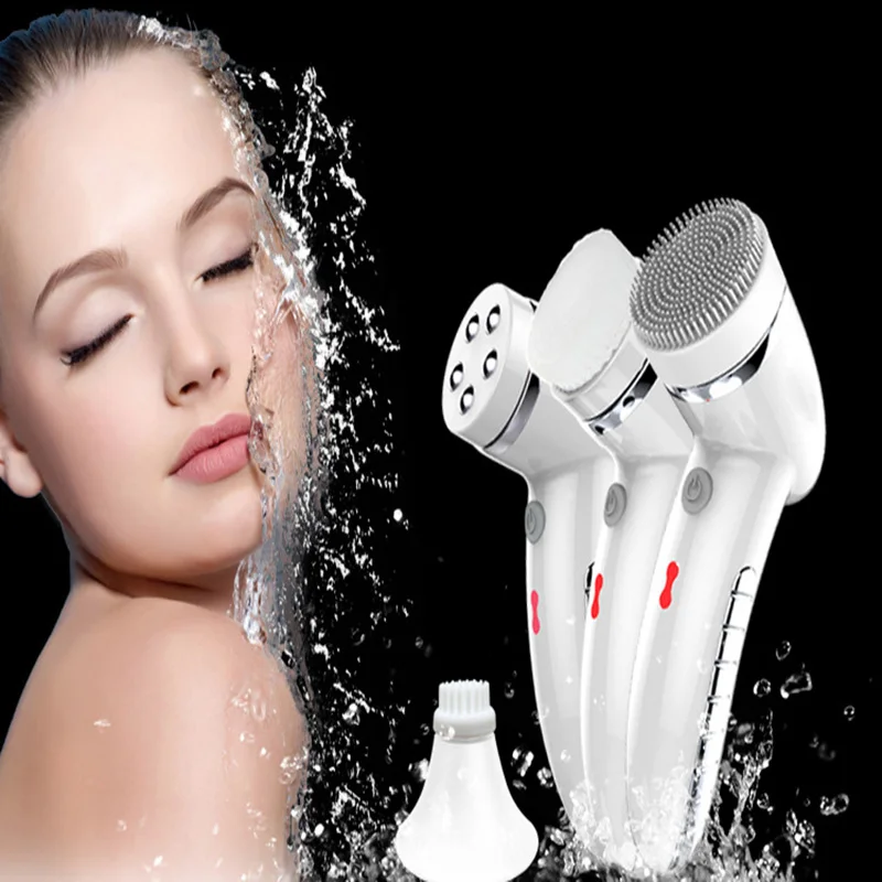 Ультразвуковая Очищающая щетка для лица силиконовая бритва водонепроницаемая USB