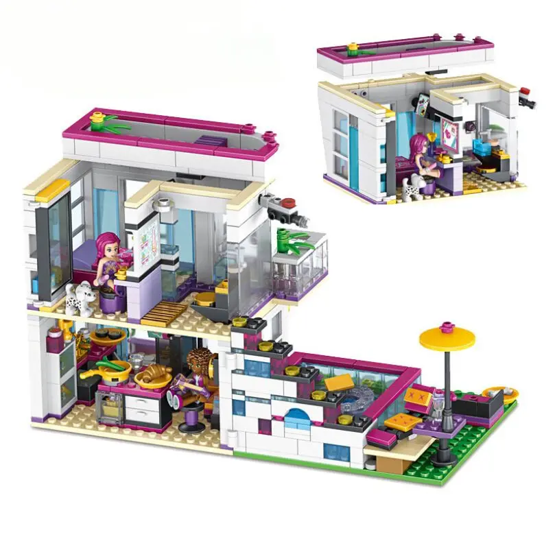 760 шт Pop Star Livi's House Building Block совместимые Legoings друг для девочек DIY фигурки кирпичи