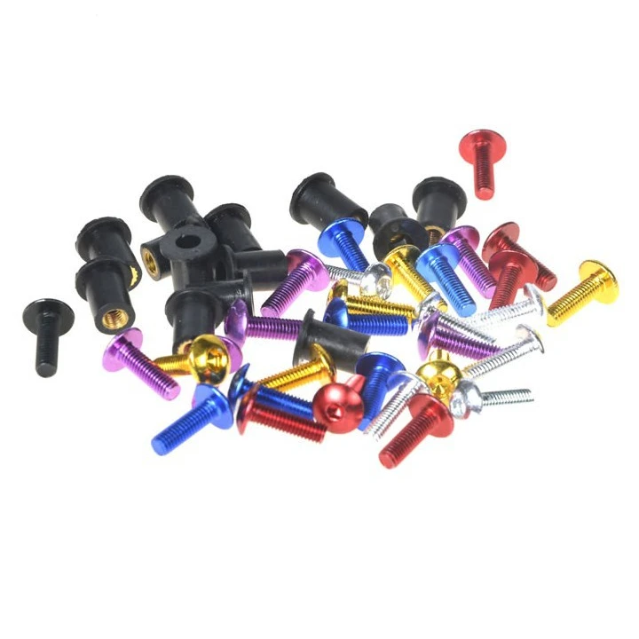 

10 Windshield Bolts M5 5mm Windscreen Mounting Screws for Kawasaki Ninja ZX7R ZX9R ZX10R ZX12R ZX Z1000 Z750 ER6N Washer Nuts
