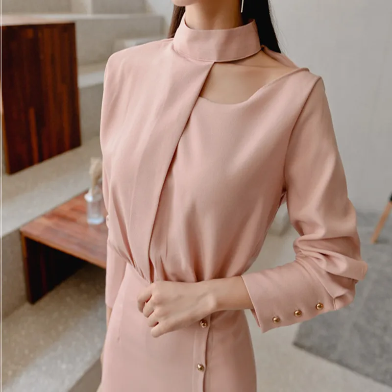 Женское винтажное платье с высокой талией элегантное официальное розовое на