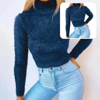 jumper sweater half high collar winter clothing all match ladies simple sweater top blouse for work