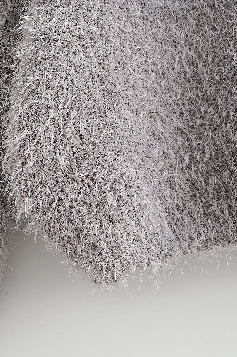 

Winter Autumn Korean sweater knitted pullovers for women Loose V-neck Pullover Mohair Long-Sleeve Knitwear Sweater womens Full