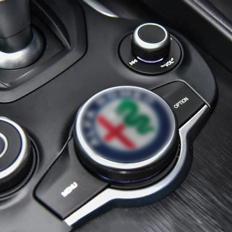 

Car multimedia center console knob decoration sticker For Alfa Romeo Giulia Stelvio modified interior color label car sticker