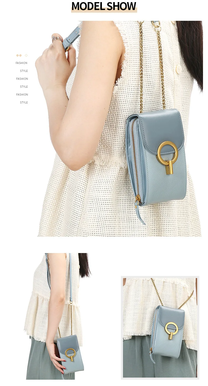 Women Genuine Leather Phone Pouch Bags for iPhone X XS 6 7 8 Small Shoulder Bag for Samsung S9 Crossbody Bags Women Phone Bag
