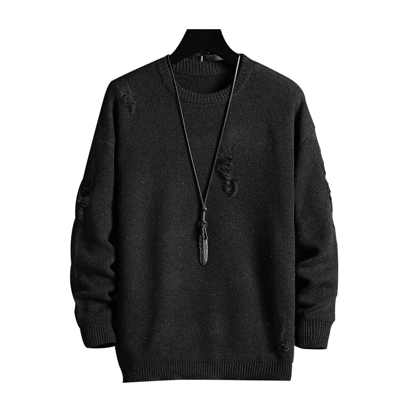 

Moownuc Band Casual Style oversize knitted Sweater Fashion Autumn Winter Solid color Pullovers de hombre Men's Clothing M-3XL