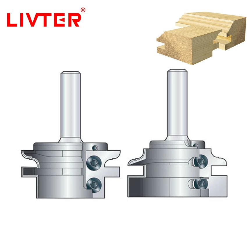 

LIVTER 2pcs/set Profile scribing router cutters with 2 flutes disposable blades for making various raised panel profiles