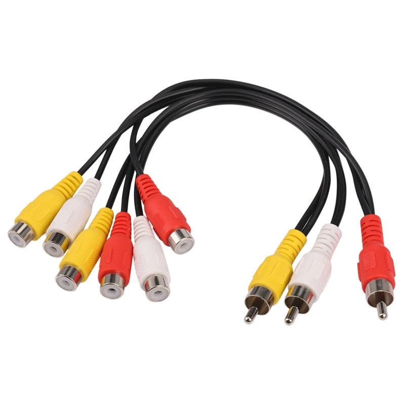 Сетевой удлинитель 1 шт. переходник с 3 RCA папа на 6 мама для ТВ DVD и RJ45 |