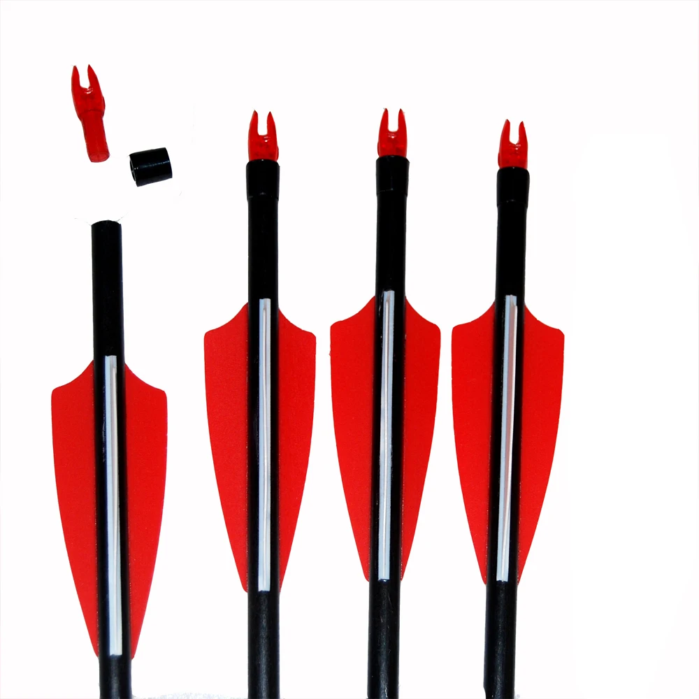 Стрелы из стекловолокна для стрельбы лука 6 30 шт. 28/29/30/31 5 дюймов стрелы 500 красного