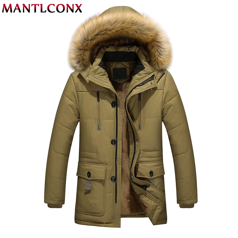 MANTLCONX Men Winter Wool Jackets Coats Thick Cotton Casual Fashion Man Parkas Large Size Jackets Jaqueta Outwear Coat Men