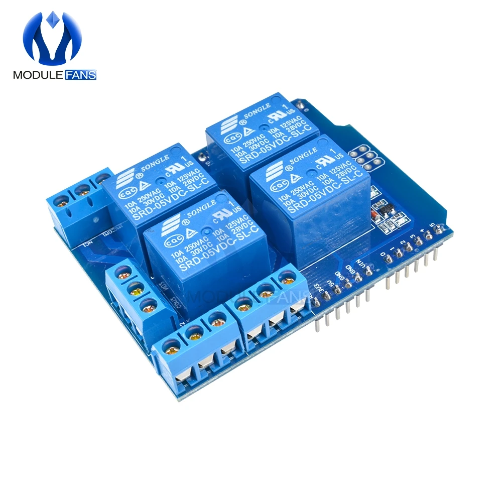 5 В 4 канала канальное реле Swtich Shield V2.0 плата Расширения для Arduino UNO R3 модуль