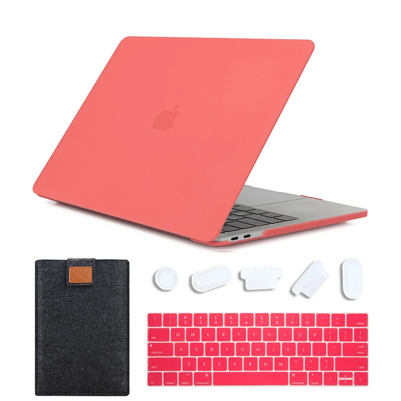 Matte Coral Orange MTT матовый чехол для ноутбука Macbook Pro 13 15 дюймов Жесткий Чехол для mac book Air Pro retina 11 12 13 15 Сенсорная панель сумка для ноутбука - Цвет: Matte Coral Orange