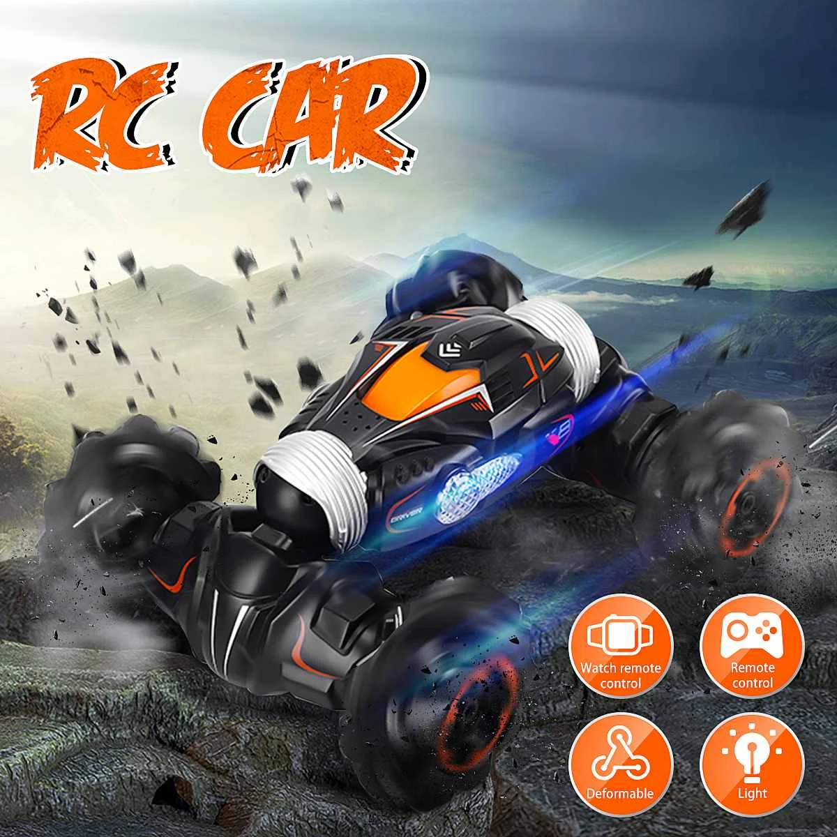 

1:14 2.4G Lateral Moves Transformable Amphibious 360 Degree Rotation RC Car Remote Control Car RC Stunt Car