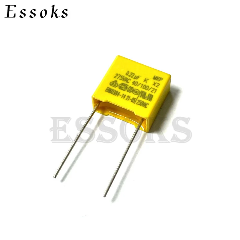 

20PCS X2 Safety capacitor 275VAC 0.22UF 224K 275V Pitch 10mm 15mm 22.5mm Polypropylene film