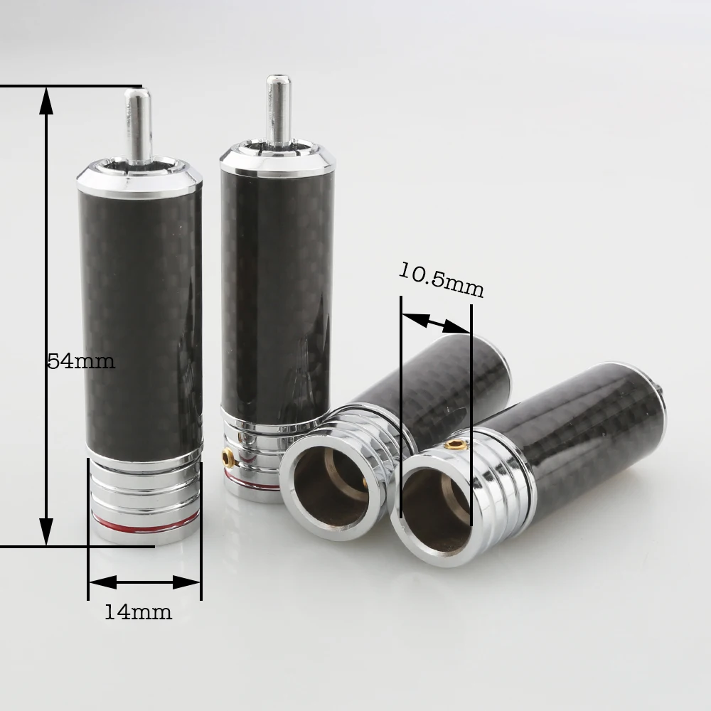 

High Quality Audiocrast OR10R RCA Phono Plug HIFI Analogue cable Plug Carbon Fiber RCA Plug Rhodium Plated DIY