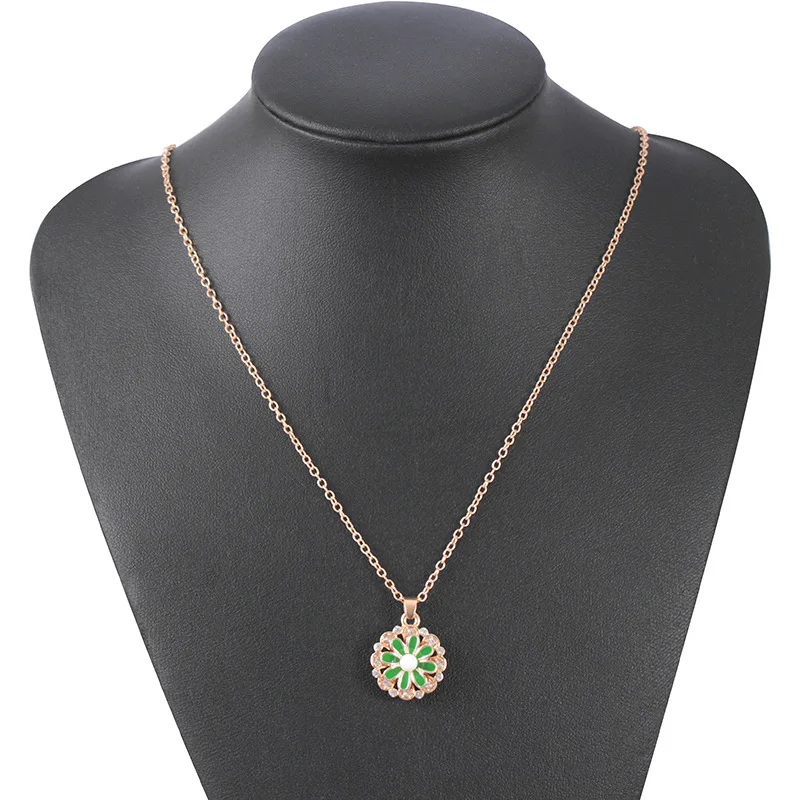 Новинка 2020 года. Вращающееся ожерелье с подвеской в виде капель цветов. Модное