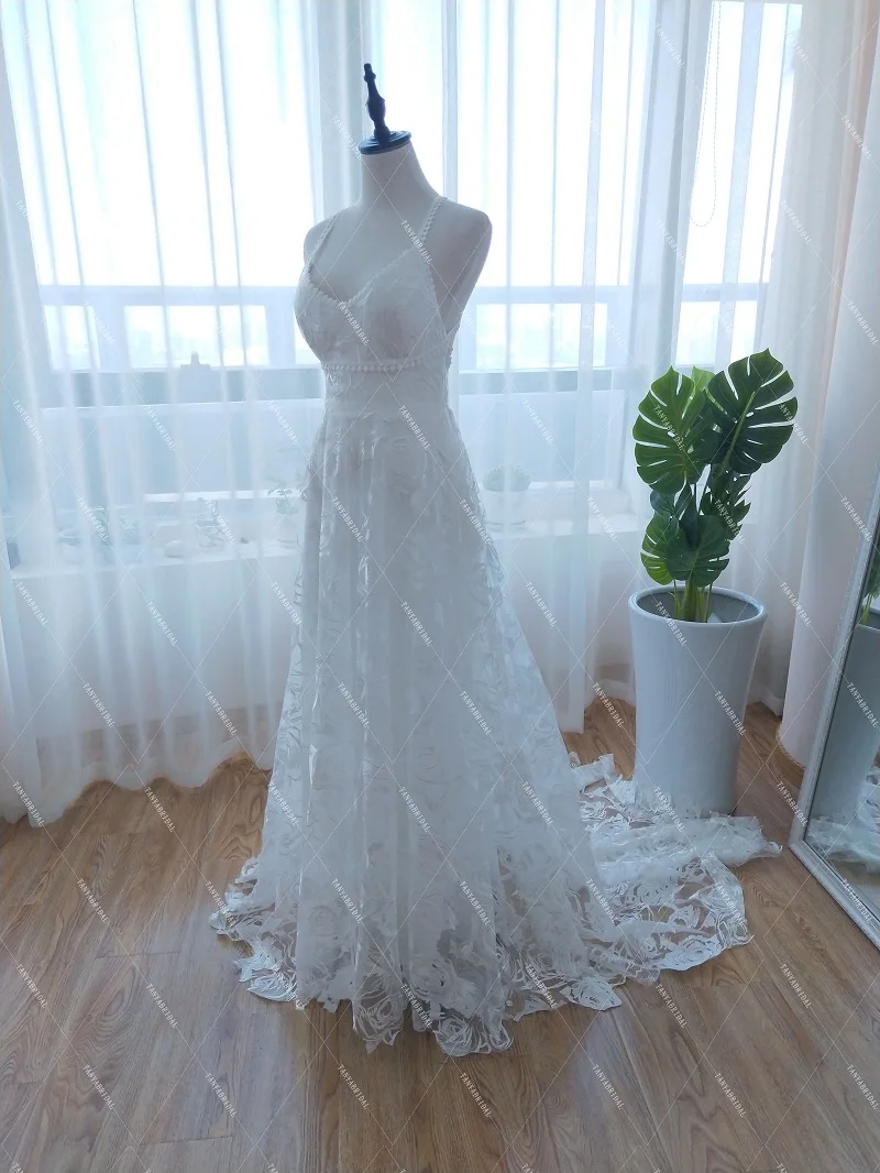 Потрясающие Свадебные платья с современным искусством и вышивкой роз 2019 пляжные