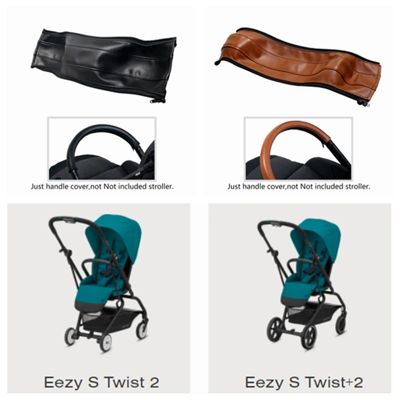 Кожаный чехол для ручки подходит Cybex Eezy S Twist 2/ + 2 чехла на коляску подлокотник