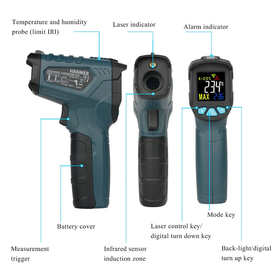Бесконтактный термометр Ir01c ручной инфракрасный термометр-пистолет для