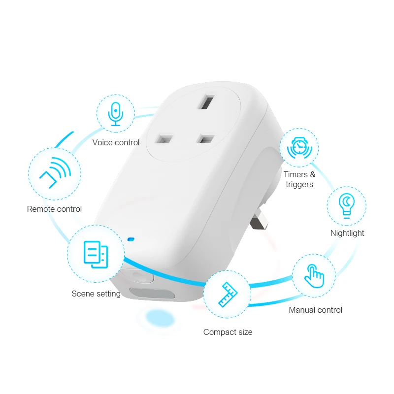 BroadLink BestCon SP4L умный Wi-Fi разъем UK с диммерным ночсветильник для умного дома