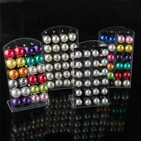 12 pairs amazing price round ball stud earrings colorful simulated pearl earrings for women hot selling cute stud earring