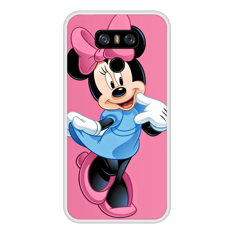 Phone Case for LG G6 Soft Silicone TPU Mickey Minnie Patterned Painted Coque In Stock |