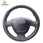 Рука сшитый черный натуральная кожа чехол рулевого колеса автомобиля для Toyota Hilux Yaris Vios 2011-2016