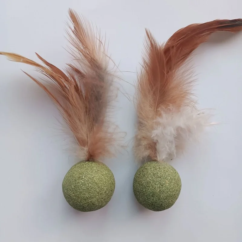 Новинка мяч из кошачьей мяты игрушка в виде кошачьих перьев кошка закуска зуб