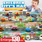 Детский игровой коврик, городские здания, парковочная карта, игровая карта с дорожным знаком, детская дорожная карта, Детский ковер