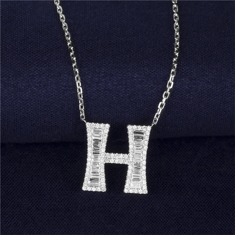 

18K Gold Natural Diamond Letter Necklace MS-151