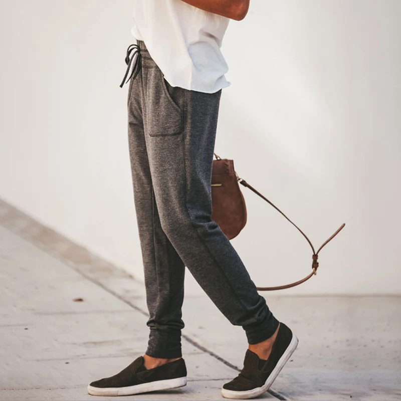 

Women Casual Loose Pants Women Casual Pencil Pants Drawstring Elastic Waist Pants Summer Women Trousers With Pockets