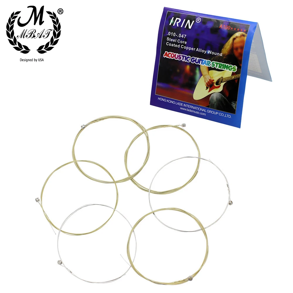 

M MBAT 6Pcs/Set A100 Acoustic Guitar Strings 1-6 Quality Stainless Steel Wire Guitar Stringsï¼Œ Stringed Instrument Accessories